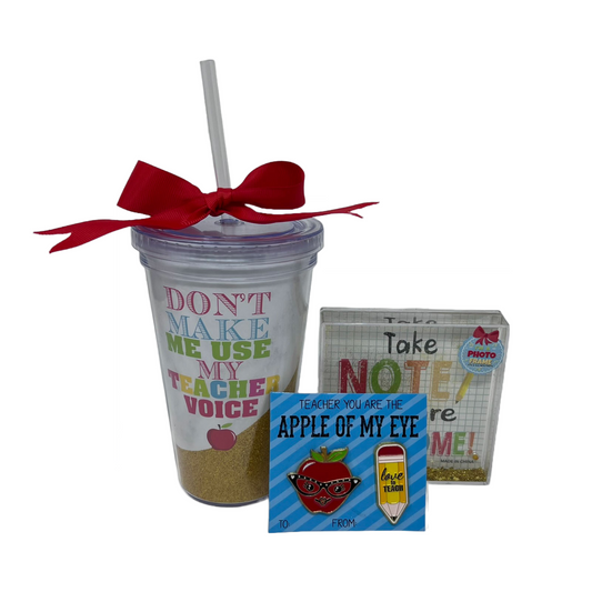Teacher Tumbler, Pin, and Picture Frame Giftable